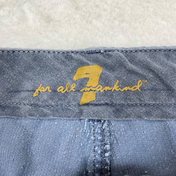 7 for al Mankind Corduroy Skirt 27 Blue Front Slit Vintage Y2K Women's - Picture 10 of 12